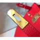 Hermes Red Clemence Kelly 25cm GHW Bag