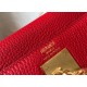 Hermes Red Clemence Kelly 25cm GHW Bag