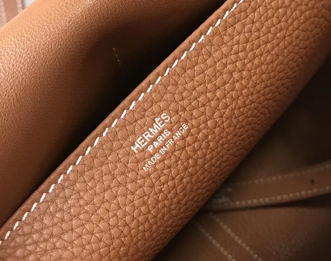 Hermes Halzan Bag In Brown Clemence Leather