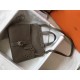 Hermes Halzan Bag In Etoupe Clemence Leather