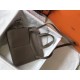 Hermes Halzan Bag In Etoupe Clemence Leather