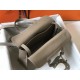 Hermes Halzan Bag In Grey Clemence Leather