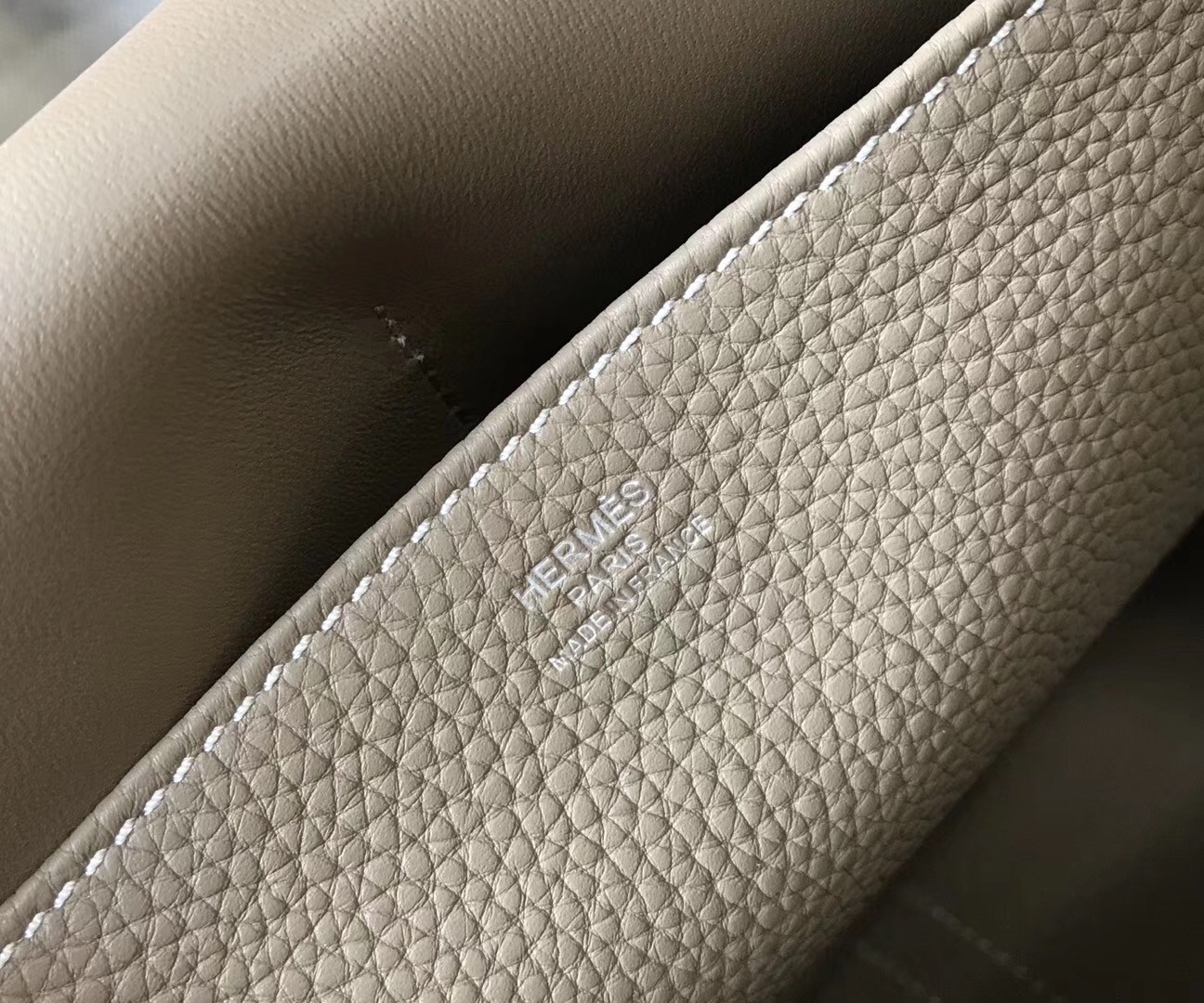 Hermes Halzan Bag In Grey Clemence Leather