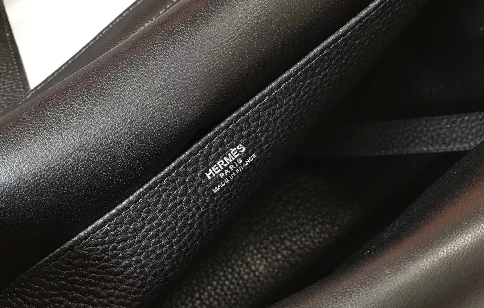 Hermes Halzan Bag In Black Clemence Leather