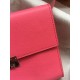 Hermes Rose Lipstick Clic 16 Wallet With Strap