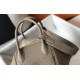 Hermes Lindy 30cm Bag In Grey Clemence Leather