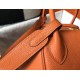 Hermes Lindy 30cm Bag In Orange Clemence Leather