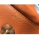 Hermes Lindy 30cm Bag In Orange Clemence Leather
