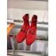 Hermes Red Suede Saint Honore Ankle Boots