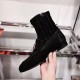Hermes Black Suede Saint Honore Ankle Boots