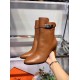 Hermes Camel Joueuse Ankle Boots