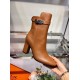 Hermes Camel Joueuse Ankle Boots