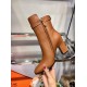 Hermes Camel Joueuse Ankle Boots