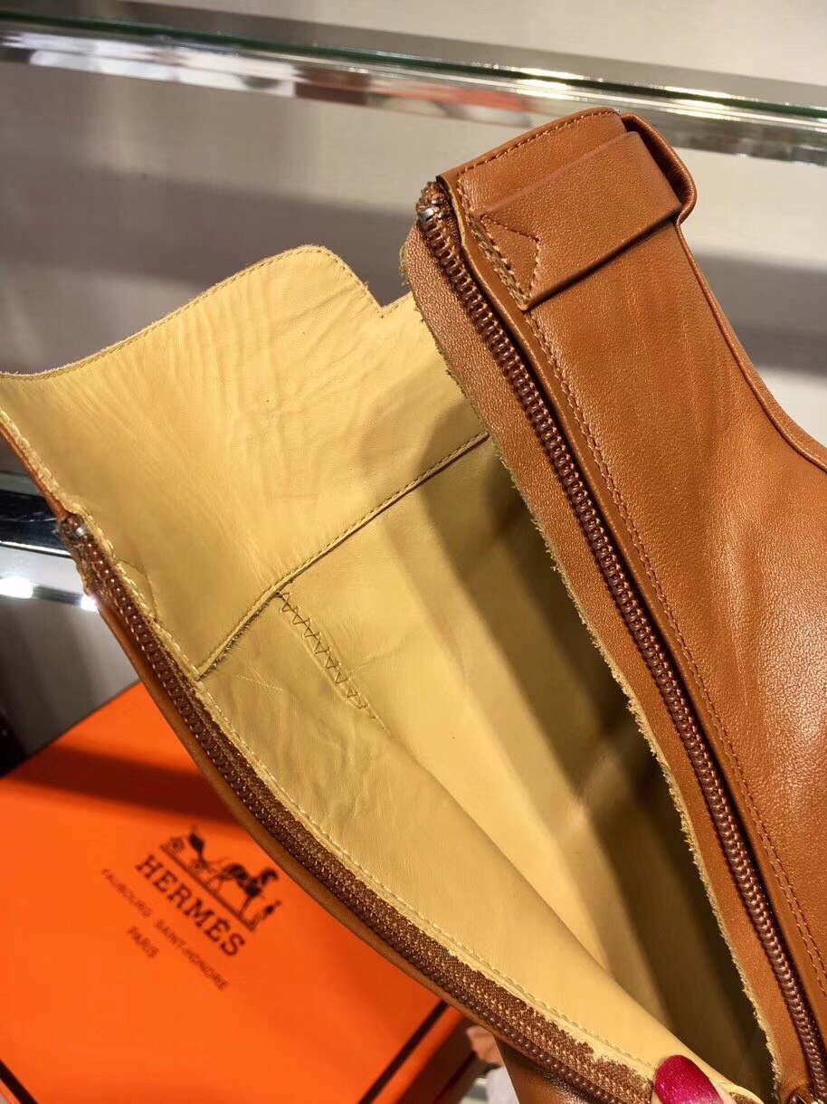 Hermes Camel Joueuse Ankle Boots
