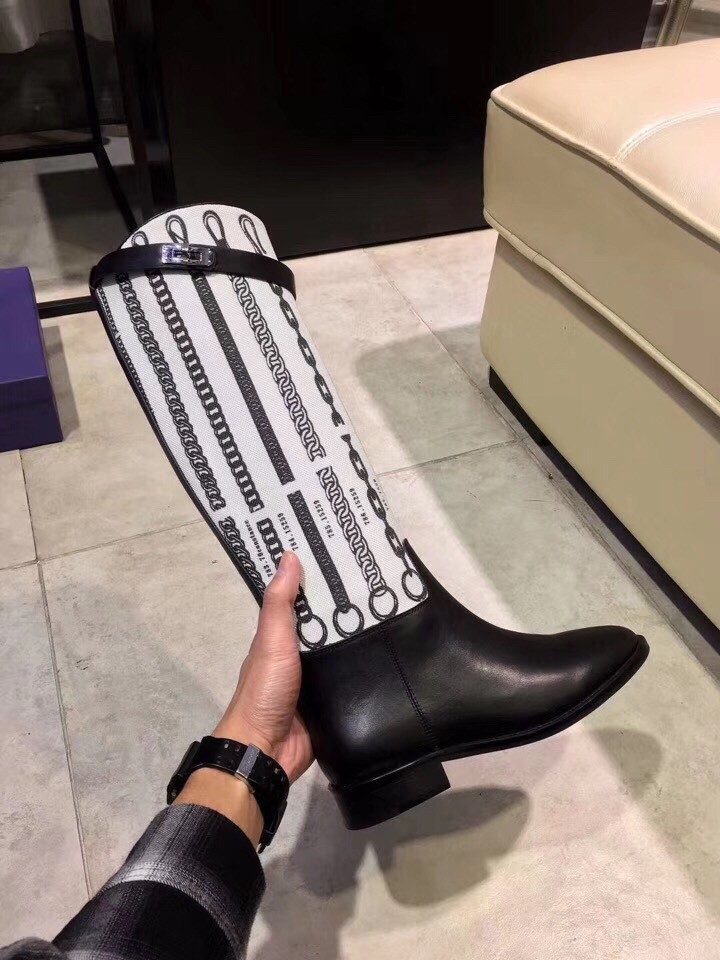 Hermes Jumping Boots In De Camp Dechainee Toile