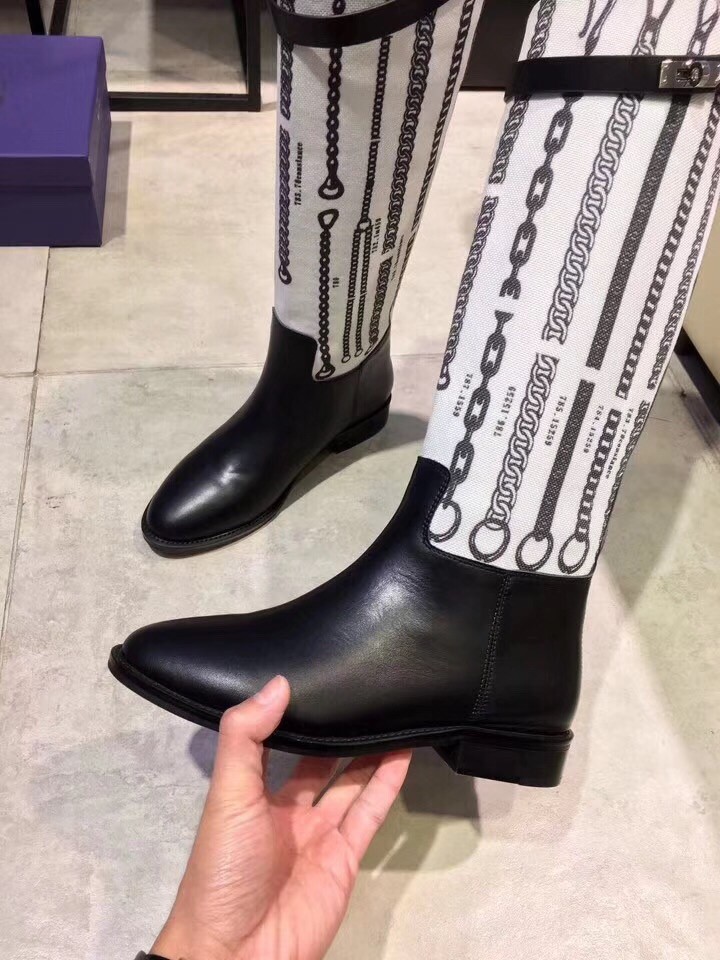Hermes Jumping Boots In De Camp Dechainee Toile