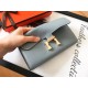 Hermes Blue Lin Epsom Constance Long Wallet