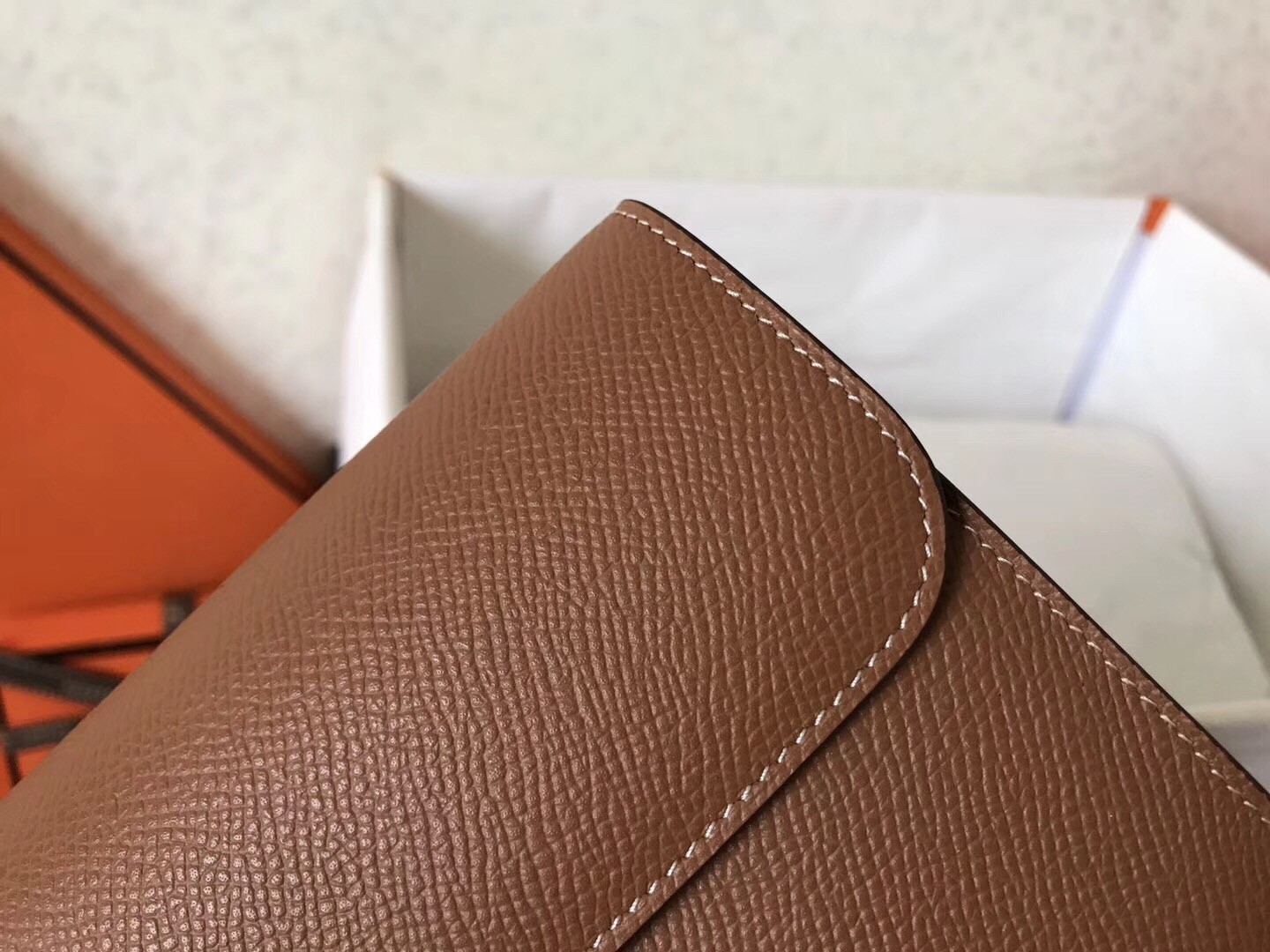 Hermes Brown Epsom Constance Long Wallet
