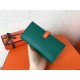 Hermes Bi-Color Epsom Bearn Wallet Malachite/Orange