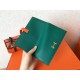 Hermes Bi-Color Epsom Bearn Wallet Malachite/Orange