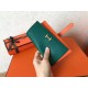 Hermes Bi-Color Epsom Bearn Wallet Malachite/Orange