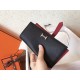 Hermes Bi-Color Epsom Bearn Wallet Black/Ruby