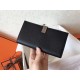 Hermes Bi-Color Epsom Bearn Wallet Black/Taupe