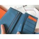 Hermes Bi-Color Epsom Bearn Wallet Orange/Blue Jean
