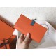 Hermes Bi-Color Epsom Bearn Wallet Orange/Blue Jean