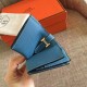 Hermes Blue Jean Clemence Bearn Gusset Wallet