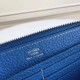 Hermes Blue Clemence Azap Zipped Wallet