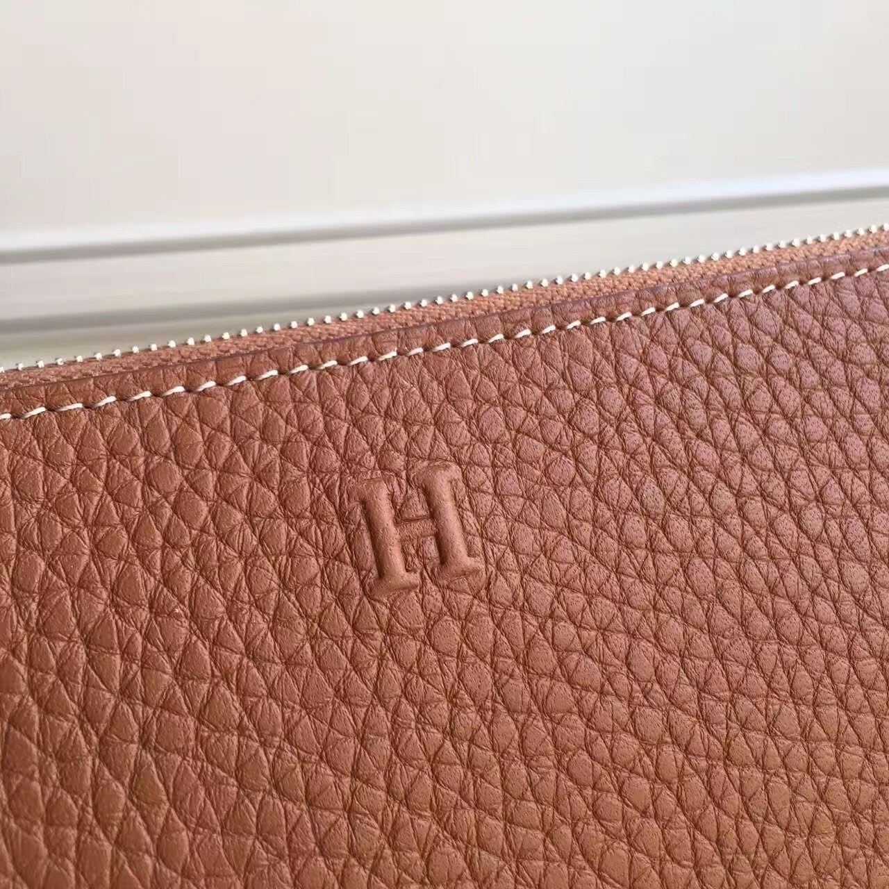 Hermes Brown Clemence Azap Zipped Wallet