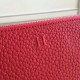 Hermes Red Clemence Azap Zipped Wallet