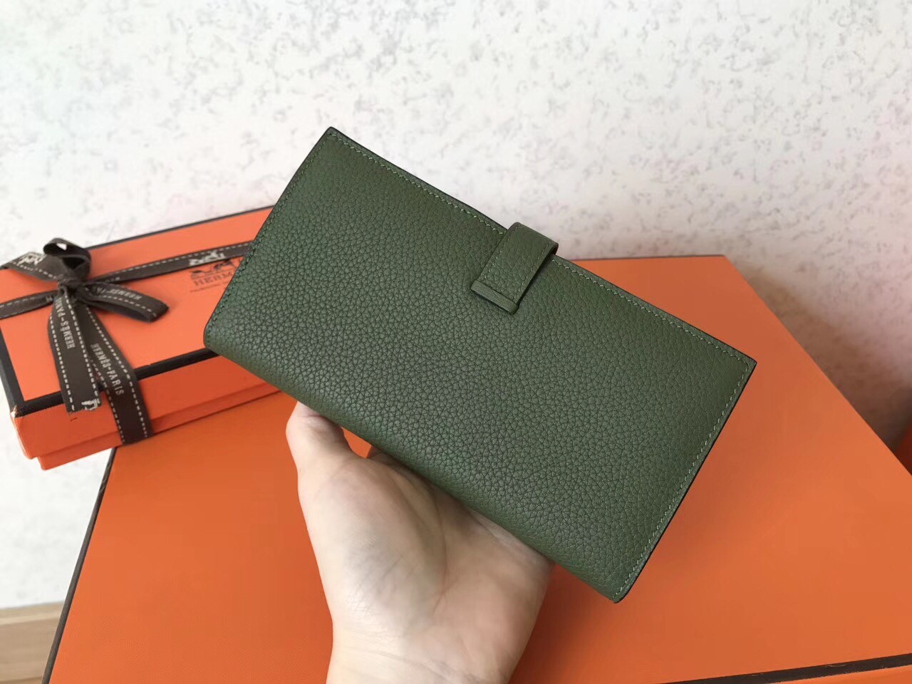 Hermes Canopee Clemence Bearn Gusset Wallet