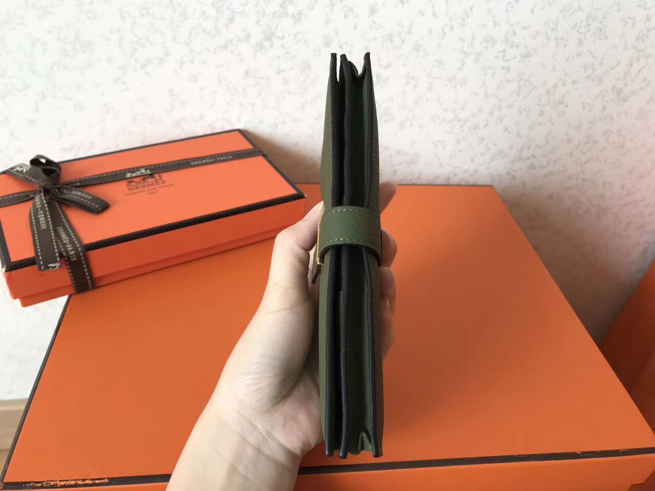 Hermes Canopee Clemence Bearn Gusset Wallet