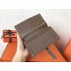 Hermes Taupe Clemence Bearn Gusset Wallet