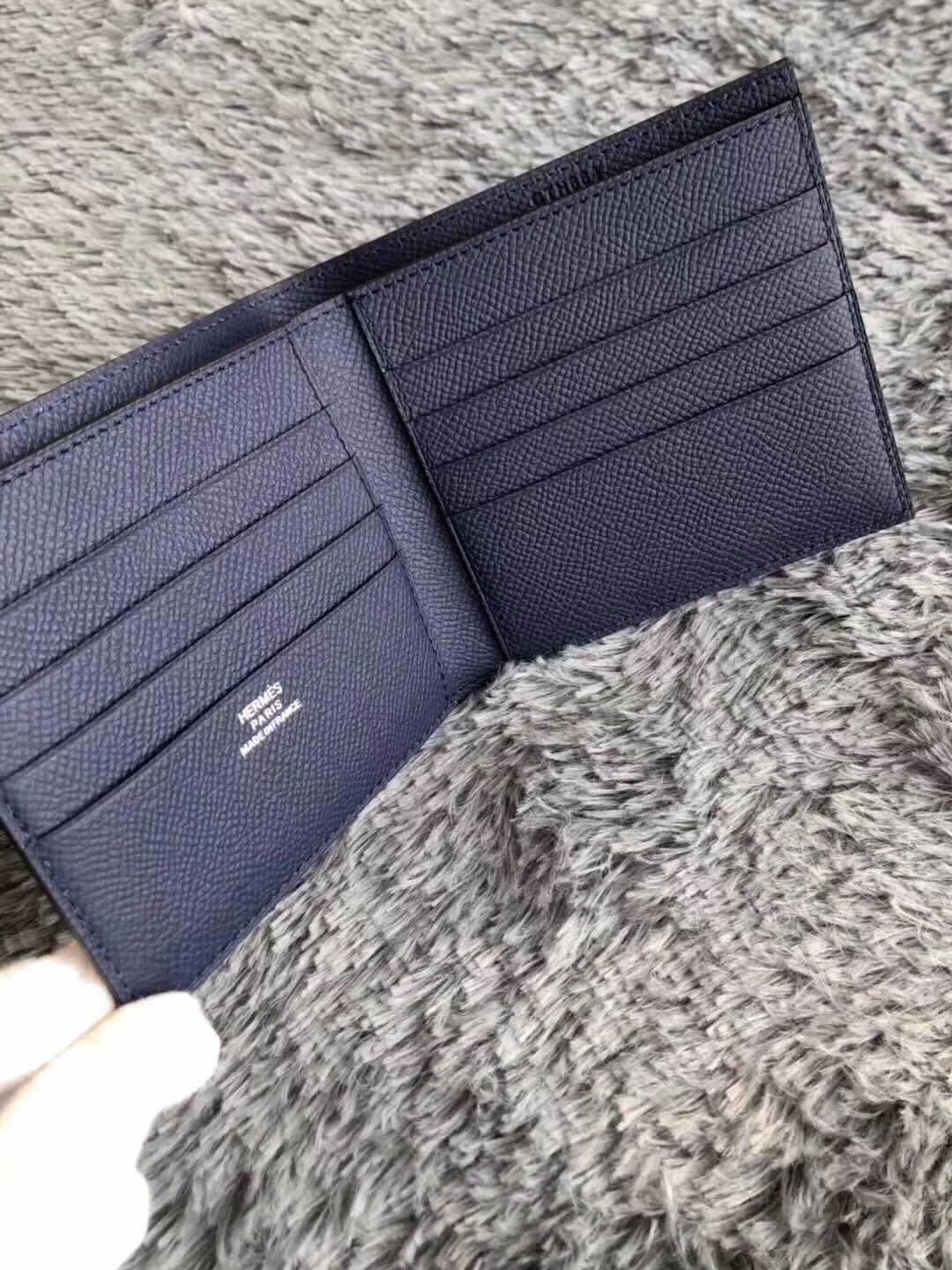 Hermes Dark Blue MC² Copernic Compact Wallet
