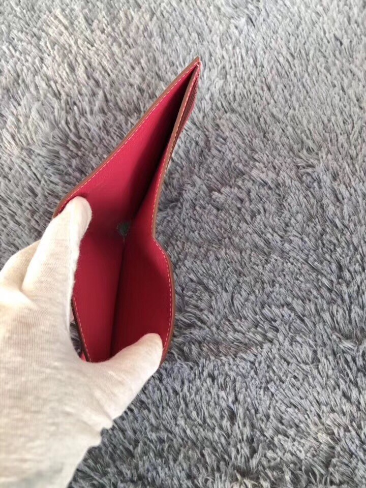 Hermes Rose Red MC² Copernic Compact Wallet