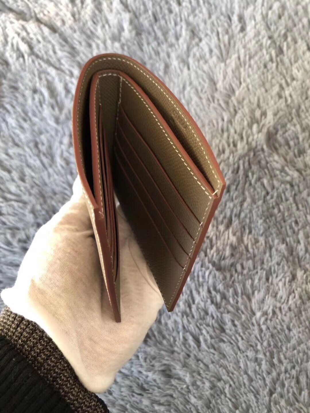 Hermes Taupe MC² Copernic Compact Wallet