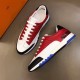 Hermes Trail Sneaker In Red/White Calfskin