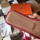 Hermes Oran Sandals In Rose Scheherazade Shiny Niloticus Crocodile