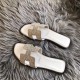 Hermes Oran Sandals In White Suede With Crystal