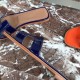 Hermes Oran Sandals In Blue Patent Leather