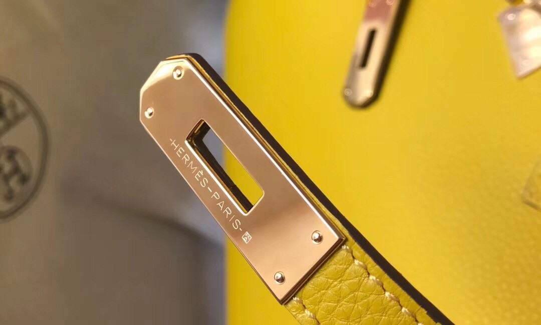 Hermes Birkin 25cm Bag In Soleil Clemence Leather