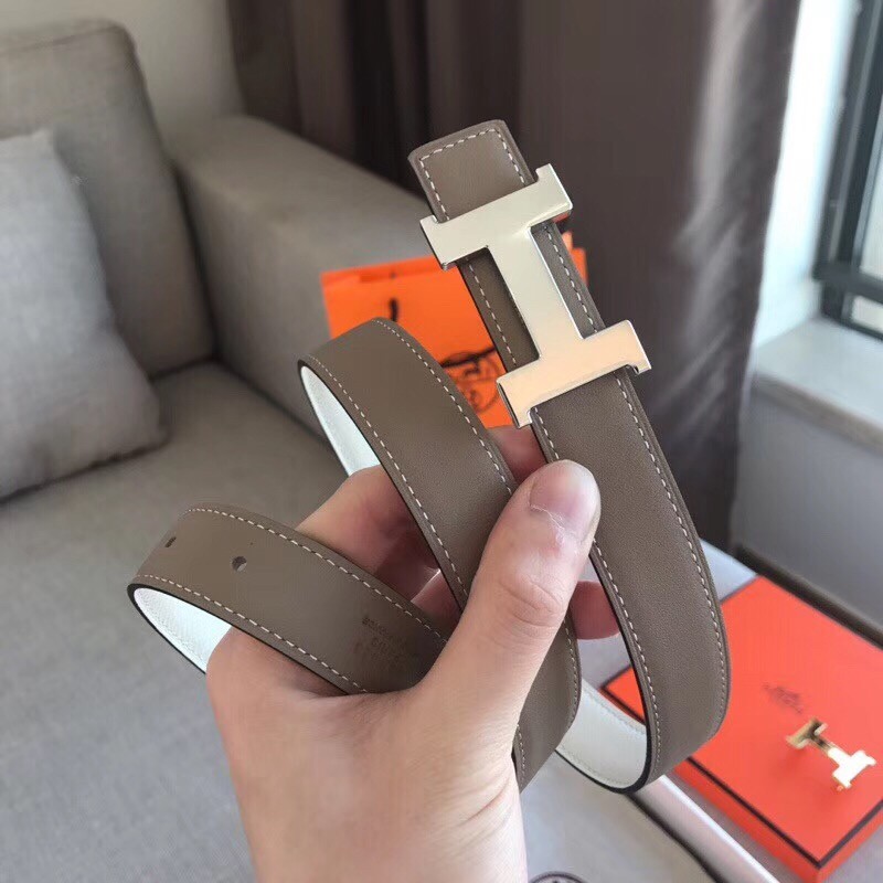 Hermes Mini Constance Belt Buckle & White Epsom 24 MM Strap