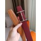 Hermes H d'Ancre Reversible Belt In Gold/Red Epsom Leather