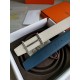 Hermes H d'Ancre Reversible Belt In Blue/White Epsom Leather