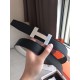 Hermes Quizz 32mm Reversible Belt In Grey Clemence Leather