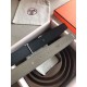 Hermes Quizz 32mm Reversible Belt In Grey Clemence Leather