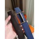 Hermes H d'Ancre Reversible Belt In Indigo/Black Epsom Leather